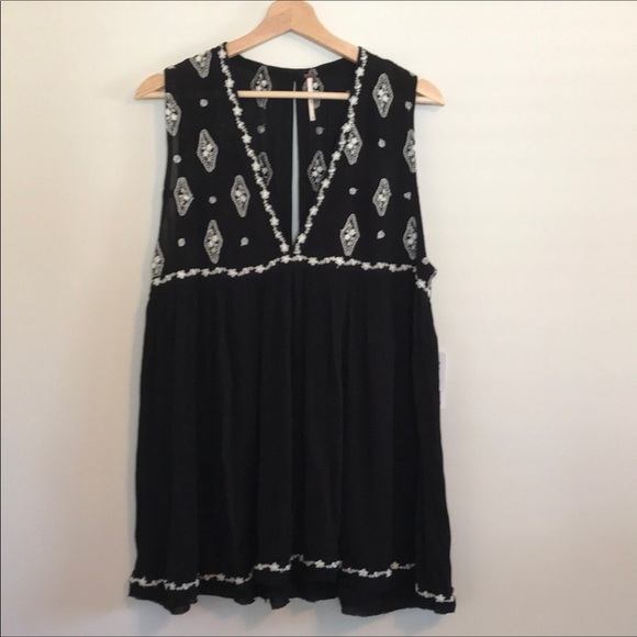 Free People Black Sleeveless Embroidered Top - Picture 6 of 8